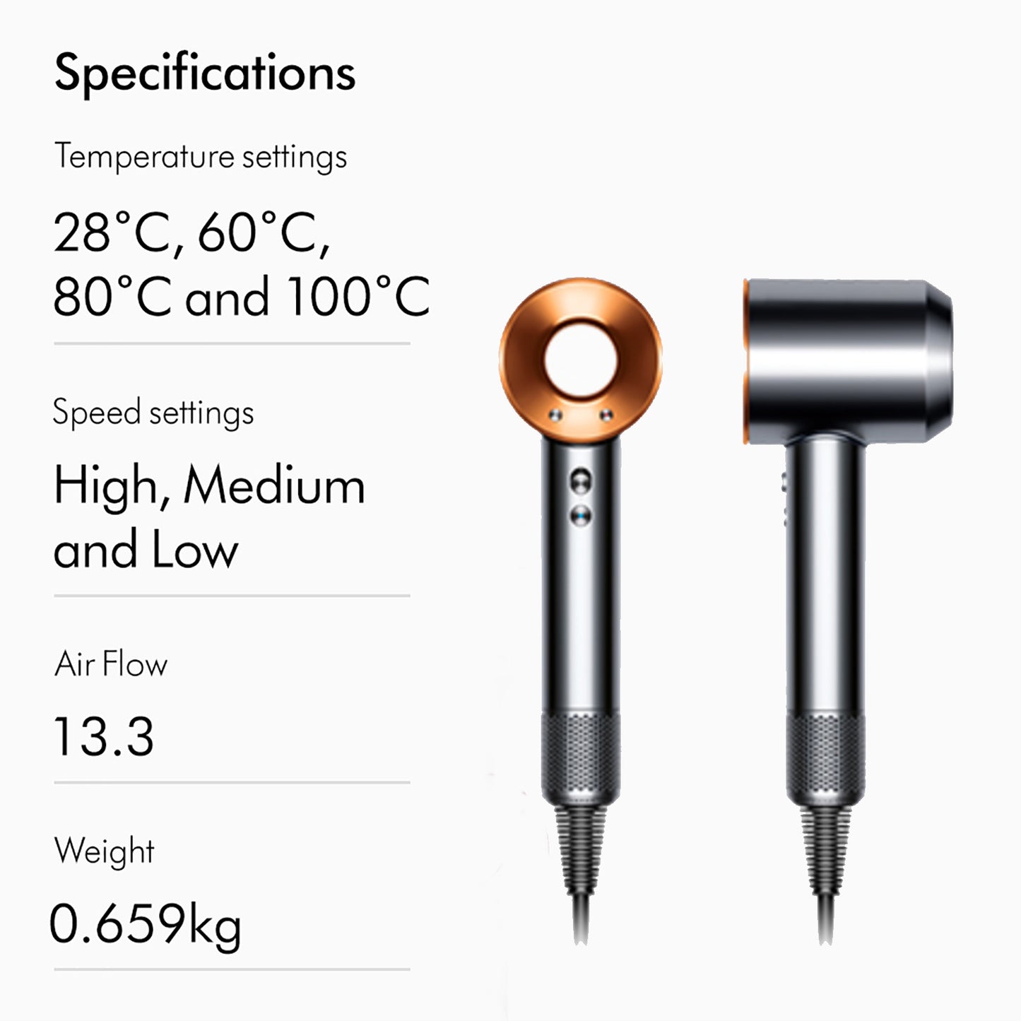 Dyson Supersonic ™ Hair Dryer HD08 (Nickel/Copper) with Flyaway attachment