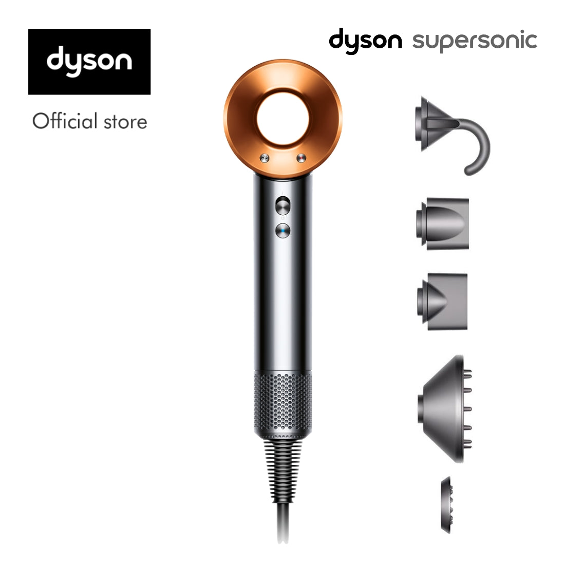 Dyson Supersonic ™ Hair Dryer HD08 (Nickel/Copper) with Flyaway attachment